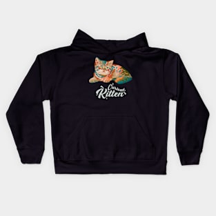 style of cute curious kitten. Kids Hoodie